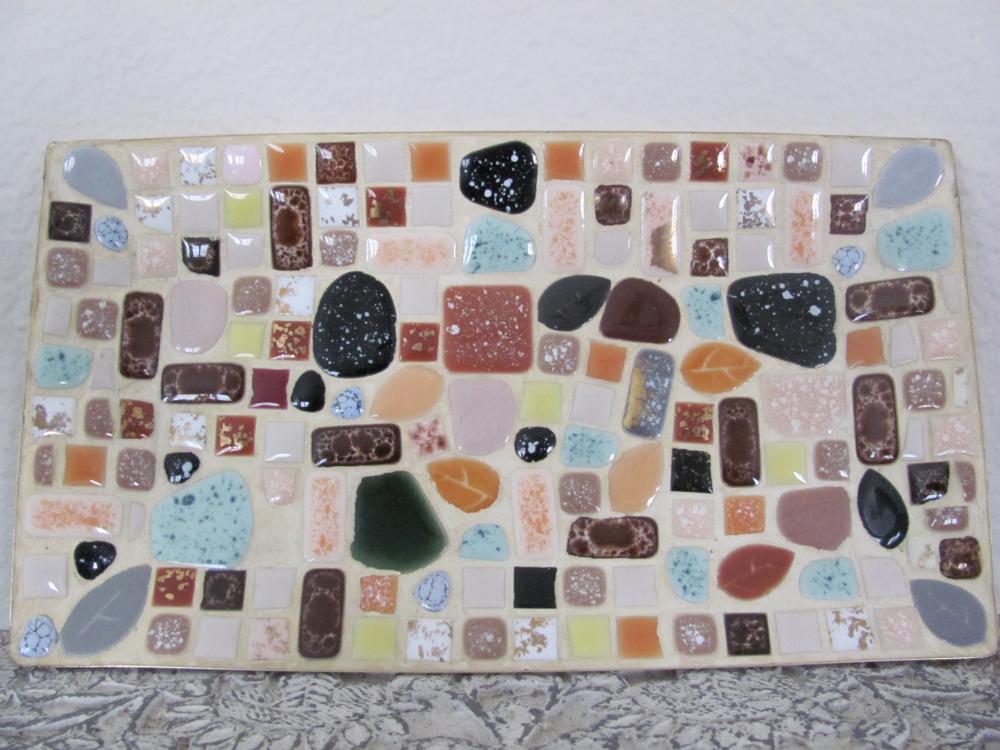Vintage 1960's Mosaic Tile Plate